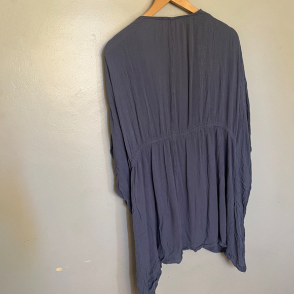 Elan Women’s One Size Kimono Cardigan – Slate Blue Boho Cover-Up - Picture 5 of 9